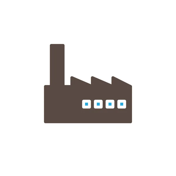 Fabrik Industrie Icon Vektor Gefülltes Flaches Schild Festes Buntes Piktogramm — Stockvektor