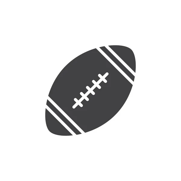 美式足球球图标向量 填充扁平的标志 在白色上隔离的固体象形文字 徽标插图 像素完美 — 图库矢量图片