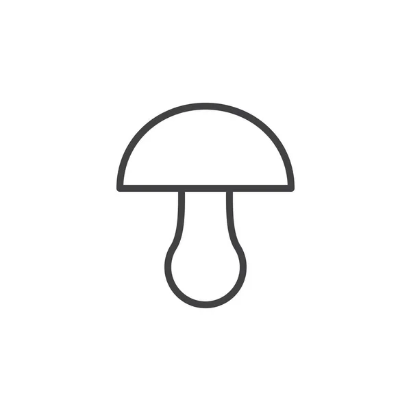 蘑菇线图标 轮廓矢量符号 线性样式象形文字隔离在白色 徽标插图 可编辑的笔画 像素完美 — 图库矢量图片