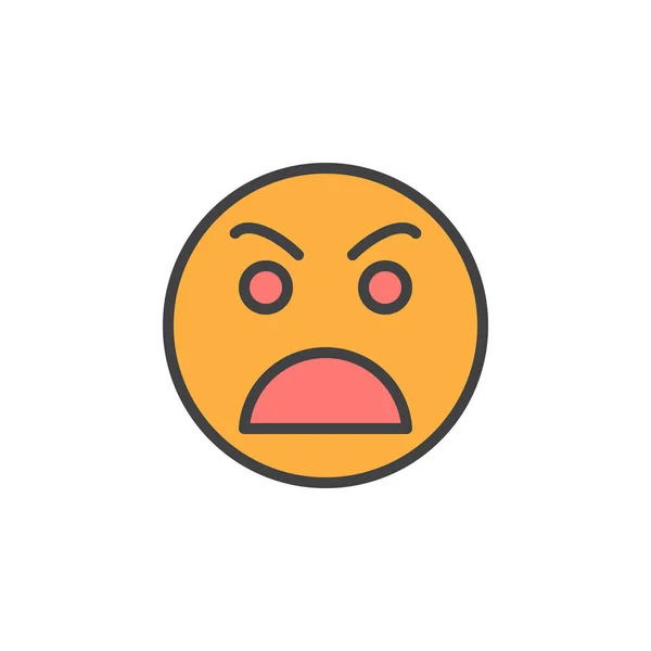 Grimacing Angry Face Filled Outline Icon Line Vector Sign Linear — Stock Vector