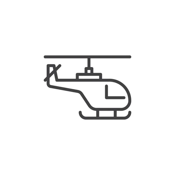 Helikopter Liniensymbol Umrissvektorzeichen Lineares Stilpiktogramm Auf Weiß Isoliert Symbol Logoabbildung — Stockvektor