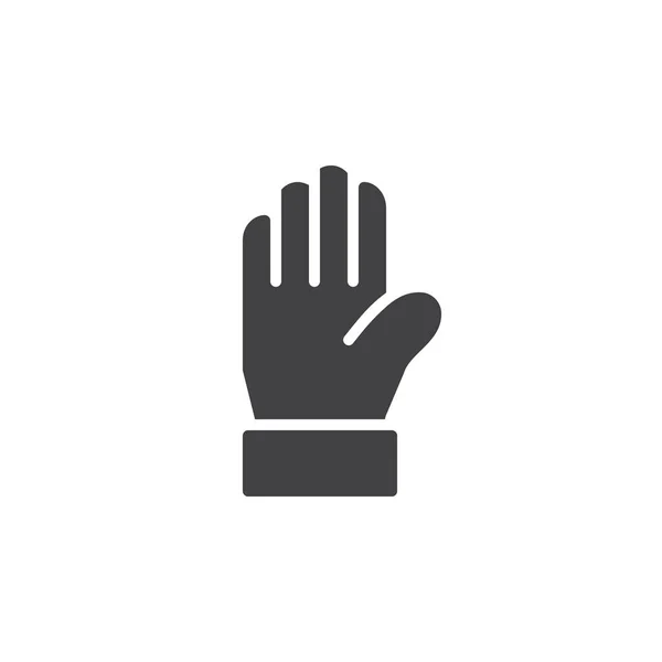 Waarschuwing Hand Pictogram Vector Vol Platte Teken Solide Pictogram Geïsoleerd — Stockvector