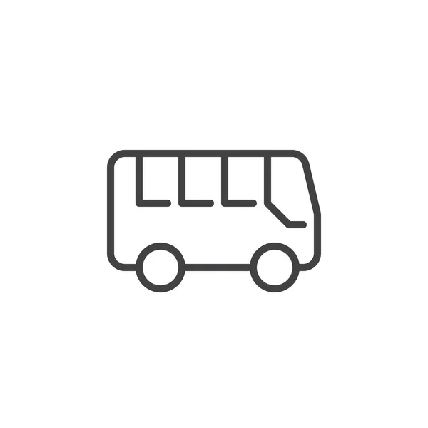 バス線のアイコン ベクトル記号の概要線形スタイル ピクトグラム白で隔離 シンボル ロゴの図 編集可能なストローク ピクセル完璧 — ストックベクタ