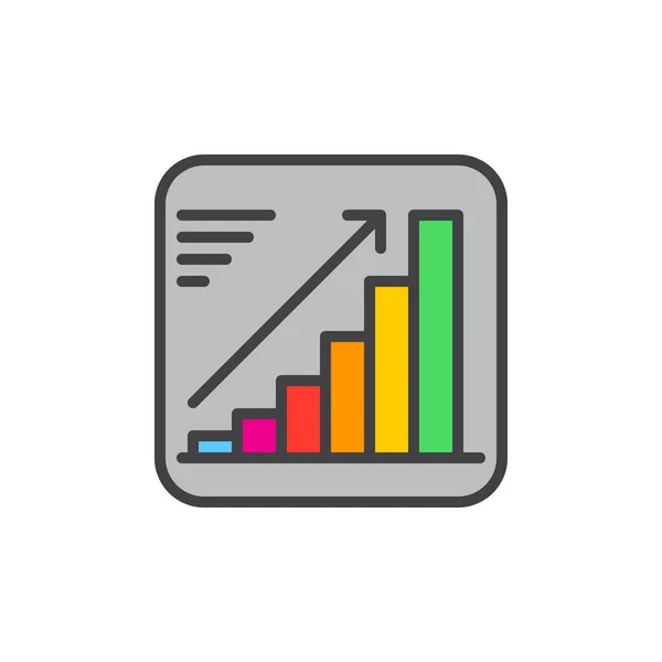 Growing Chart Filled Outline Icon Positive Dynamic Vector Sign Colorful — Stock Vector