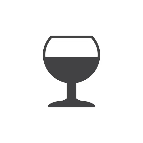 Bebida Alcohólica Vector Icono Vidrio Vino Signo Plano Lleno Pictograma — Archivo Imágenes Vectoriales