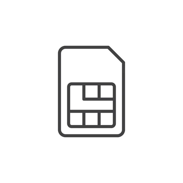 Sim Card Line Icon Outline Vektorzeichen Piktogramm Linearen Stil Auf — Stockvektor