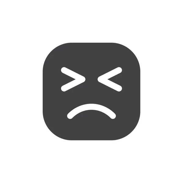 Vytrvalý Tvář Bezmocné Tváří Emoji Glyf Ikona Vektor Emotikon — Stockový vektor
