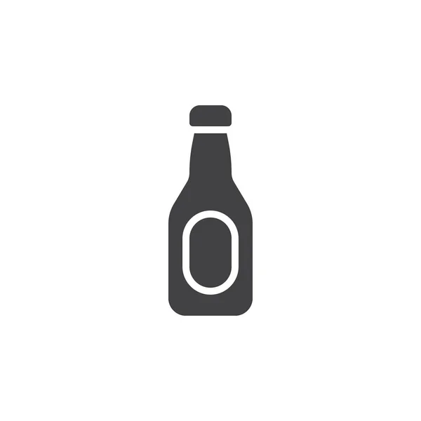 Beer Bottle Icon Vector Filled Flat Sign Solid Pictogram Isolated — Stock Vector