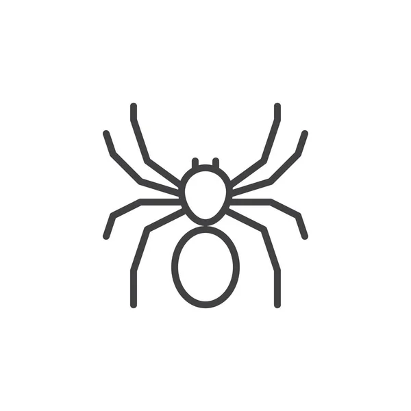 Spinnenlinien Symbol Umrissvektorzeichen Lineares Piktogramm Auf Weiß Isoliert Symbol Logoabbildung — Stockvektor