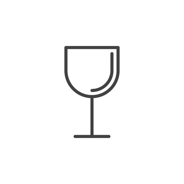 Wineglass Ikon Disposition Vector Tecken Linjär Stil Piktogram Isolerade Vitt — Stock vektor