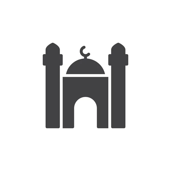 Icono Mezquita Vector Signo Plano Lleno Pictograma Sólido Aislado Blanco — Archivo Imágenes Vectoriales