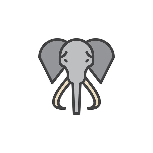 Иконка Контура Слона Знак Вектора Линии Линейная Красочная Пиктограмма Символ — стоковый вектор