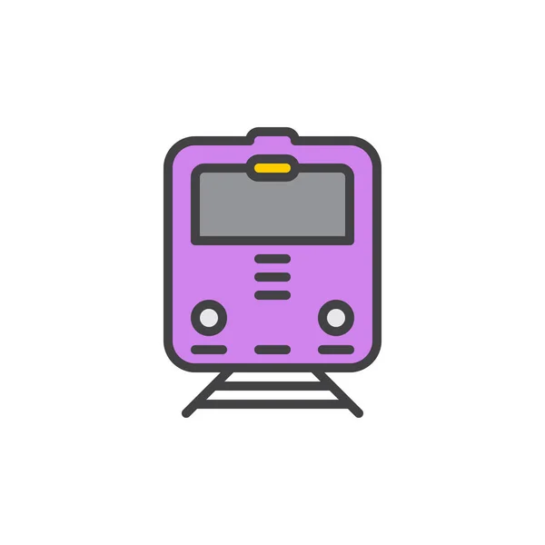 Comboio Ícone Contorno Preenchido Ferroviário Sinal Vetor Linha Pictograma Colorido — Vetor de Stock