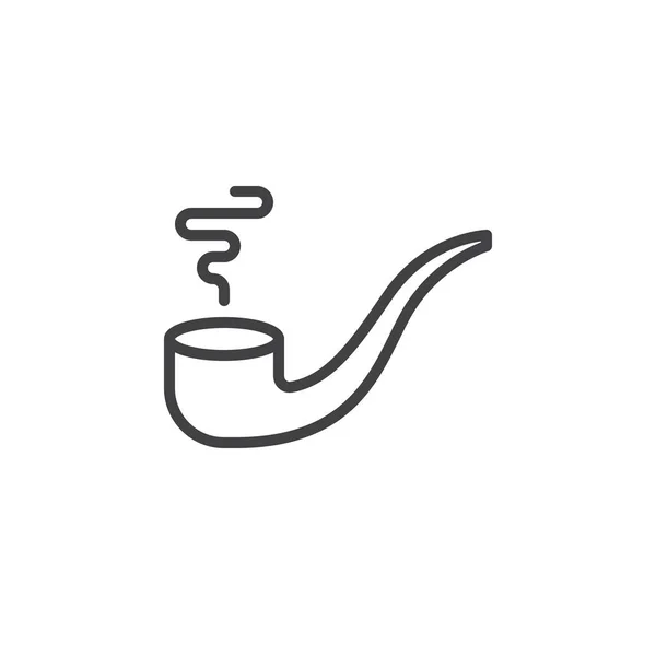 Tobacco Pipe Line Icon Outline Vector Sign Linear Style Pictogram — Stock Vector