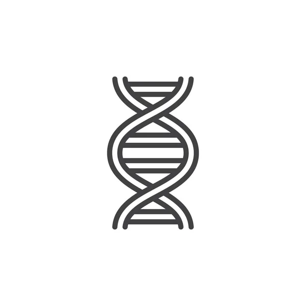 Dna Liniensymbol Umrissvektorzeichen Lineares Piktogramm Isoliert Auf Weiß Symbol Logoabbildung — Stockvektor