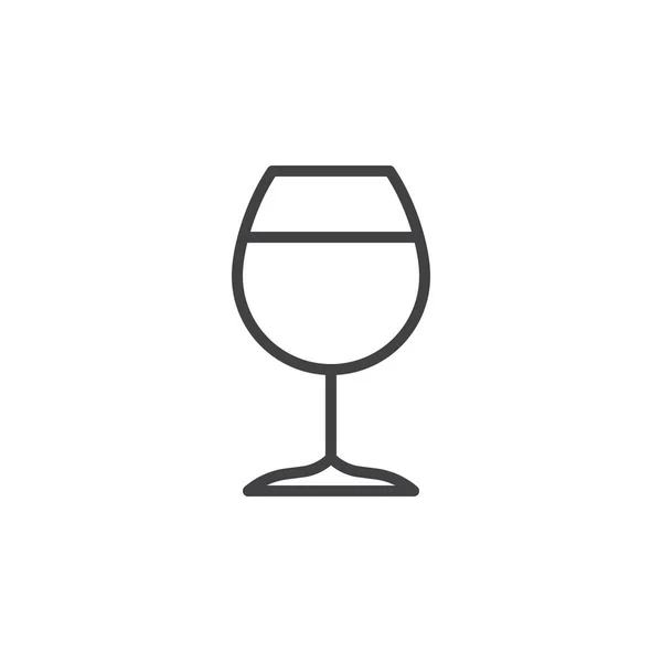 Wineglass Ikon Disposition Vector Tecken Linjär Stil Piktogram Isolerade Vitt — Stock vektor