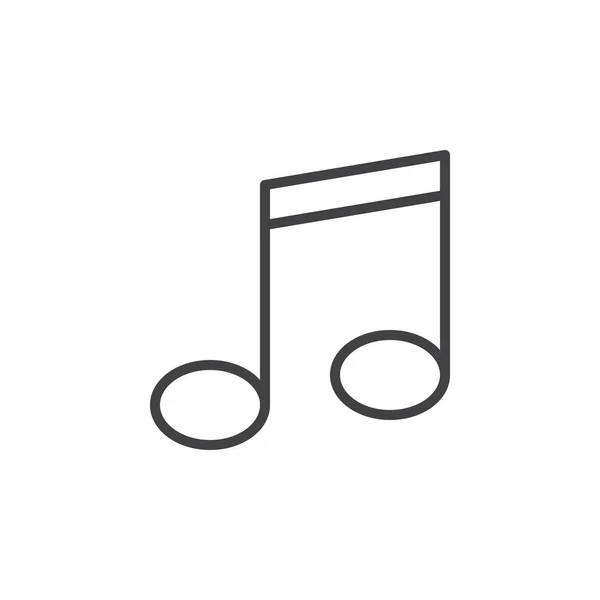 音乐音符线图标 轮廓矢量符号 线性样式象形文字隔离在白色 徽标插图 可编辑的笔画 像素完美 — 图库矢量图片