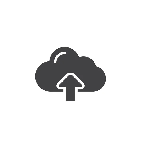 Cloud Upload Icône Vecteur Rempli Signe Plat Pictogramme Solide Isolé — Image vectorielle
