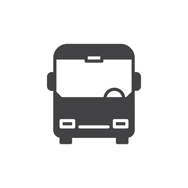 Buss Ikonen Vektor Fyllda Platta Tecken Solid Piktogram Isolerade Vitt — Stock vektor