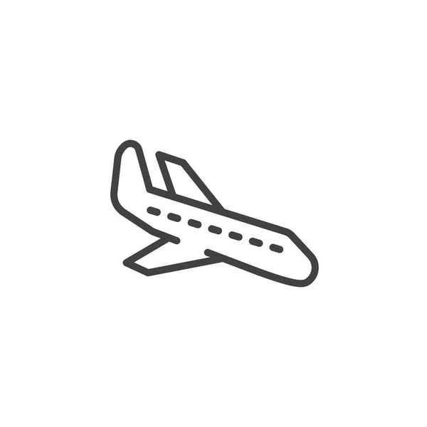 Plane Landing Line Icon Outline Vector Sign Linear Style Pictogram — Stock Vector