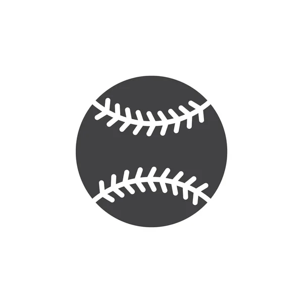 Vettore Icona Palla Baseball Segno Piatto Pieno Pittogramma Solido Isolato — Vettoriale Stock