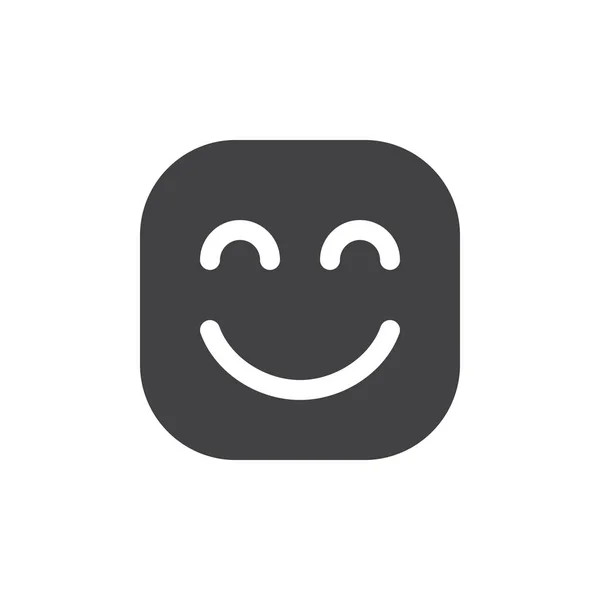 Cara Sonriente Con Ojos Sonrientes Emoji Icono Del Glifo Vector — Vector de stock