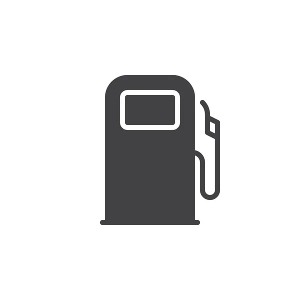 Benzin Stasyonu Yakıt Dağıtıcı Simge Vektör Düz Işareti Üzerinde Beyaz — Stok Vektör