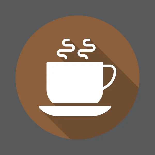 Кафе Плоская Икона Чашки Горячего Кофе Круглая Красочная Кнопка Круговой — стоковый вектор