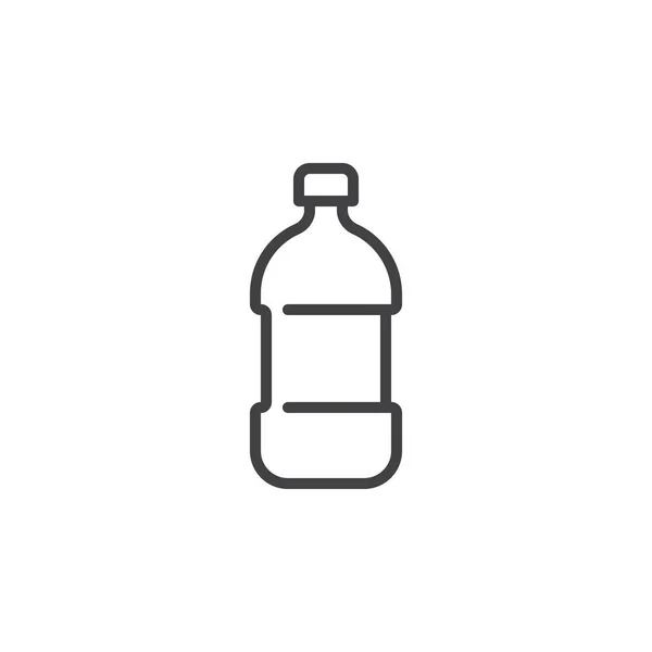 Пластиковая Бутылка Иконкой Водяной Линии Очертания Векторного Знака Пиктограмма Линейного — стоковый вектор