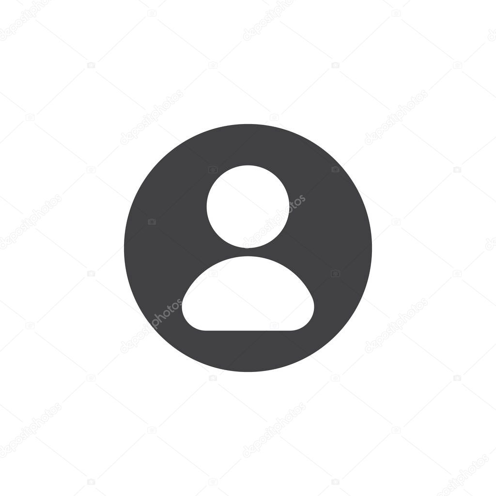 User, account flat icon. Round simple button, circular vector sign. Flat style design