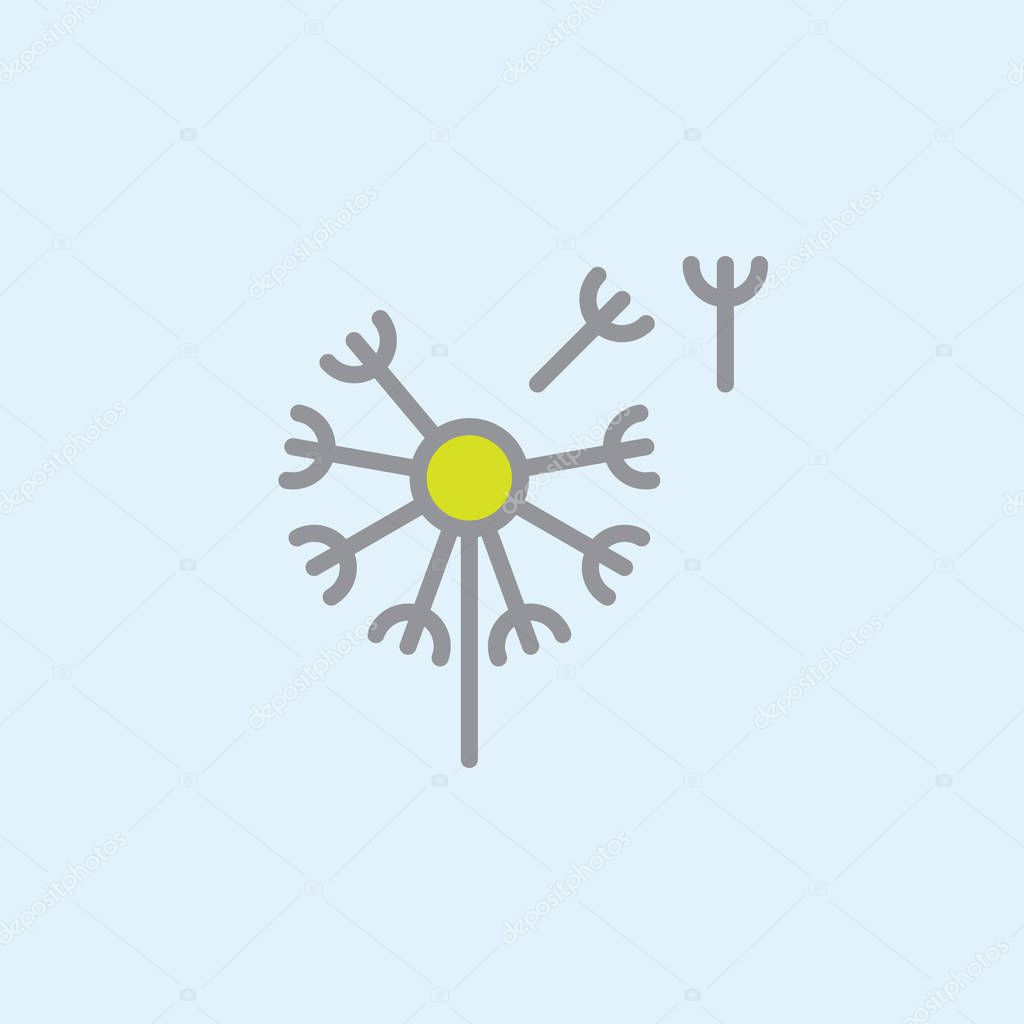 Andelion, taraxacum filled outline icon, line vector sign, linear colorful pictogram. Blowbal symbol, logo illustration. Pixel perfect