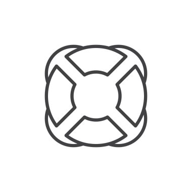 Lifebuoy satırı simgesi, Anahat vektör işareti, üzerinde beyaz izole doğrusal stil piktogram. Sembol, logo şekil yardım. Düzenlenebilir inme. Piksel mükemmel