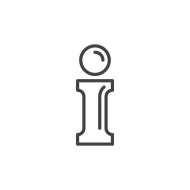 Simge, satır mektup Anahat vektör işareti, üzerinde beyaz izole doğrusal stil piktogram. Bilgi simgesi, logo illüstrasyon. Düzenlenebilir inme. Piksel mükemmel