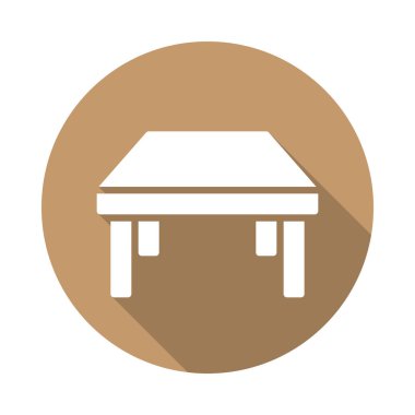 Tablo düz simgesi. Renkli düğme dairesel vektör uzun gölge efekti ile oturum açın. Düz stil tasarım