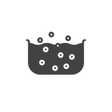 Jakuzi simge vektör, düz işareti, üzerinde beyaz izole katı piktogram dolu. Sembol, logo illüstrasyon. Piksel mükemmel