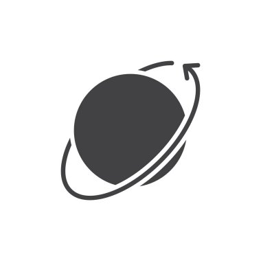 Dünya simge vektör düz işareti, üzerinde beyaz izole katı piktogram dolu. Sembol, logo illüstrasyon. Piksel mükemmel