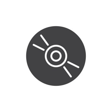 CD, dvd CD simge vektör, düz işareti, üzerinde beyaz izole katı piktogram dolu. Sembol, logo illüstrasyon. Piksel mükemmel