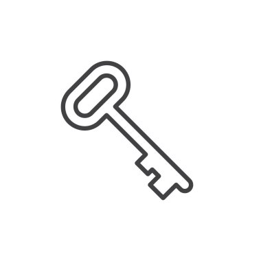 Anahtar şifre satırı simgesi, vektör işareti, anahat üzerinde beyaz izole doğrusal stil piktogram. Sembol, logo illüstrasyon. Düzenlenebilir inme. Piksel mükemmel