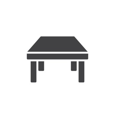 Tablo simge vektör, dolu düz işareti, üzerinde beyaz izole katı piktogram. Sembol, logo illüstrasyon. Piksel mükemmel