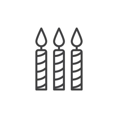 Mumlar satır simgesi, Anahat vektör işareti, üzerinde beyaz izole doğrusal stil piktogram. Sembol, logo illüstrasyon. Düzenlenebilir inme. Piksel mükemmel