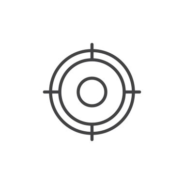 Amacı satırı simgesi, vektör işareti, anahat üzerinde beyaz izole doğrusal stil piktogram. Sembol, logo illüstrasyon. Düzenlenebilir inme. Piksel mükemmel