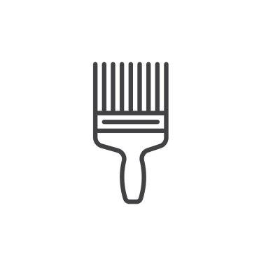 Boya fırça satırı simgesi, vektör işareti, anahat üzerinde beyaz izole doğrusal stil piktogram. Sembol, logo illüstrasyon. Düzenlenebilir inme. Piksel mükemmel