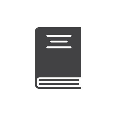 Kitap simge vektör, dolu düz işareti, üzerinde beyaz izole katı piktogram. Sembol, logo illüstrasyon. Piksel mükemmel