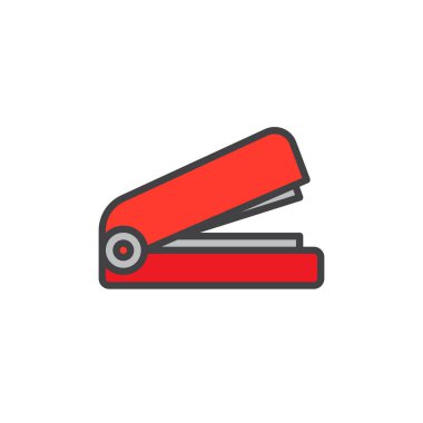 Zımba doldurulmuş anahat simgesini, çizgi vektör işareti, üzerinde beyaz izole doğrusal renkli sembol. İleti örneği sembolü, logo illüstrasyon. Piksel mükemmel vektör grafikleri