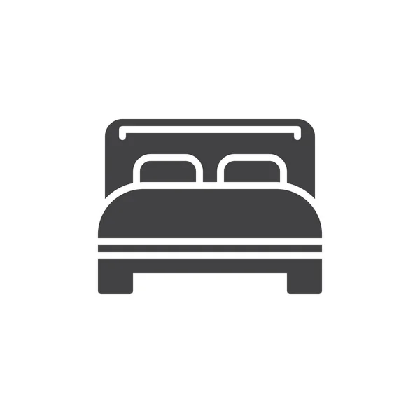 Вектор Двуспальной Кровати Заполненный Плоский Знак Сплошная Пиктограмма Выделенная Белым — стоковый вектор