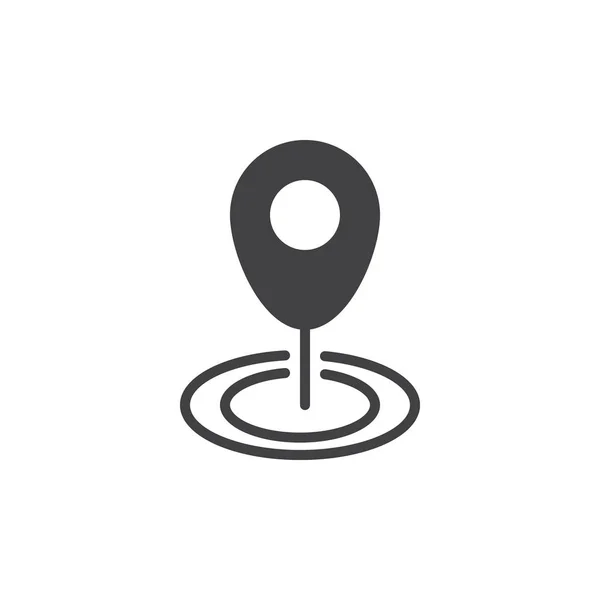 Localización Mapa Pin Vector Icono Lleno Signo Plano Pictograma Sólido — Vector de stock