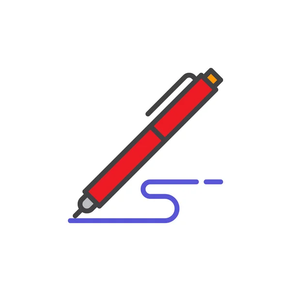 Ручка Запишіть Заповнену Піктограму Контуру Лінійний Векторний Знак Лінійну Барвисту — стоковий вектор