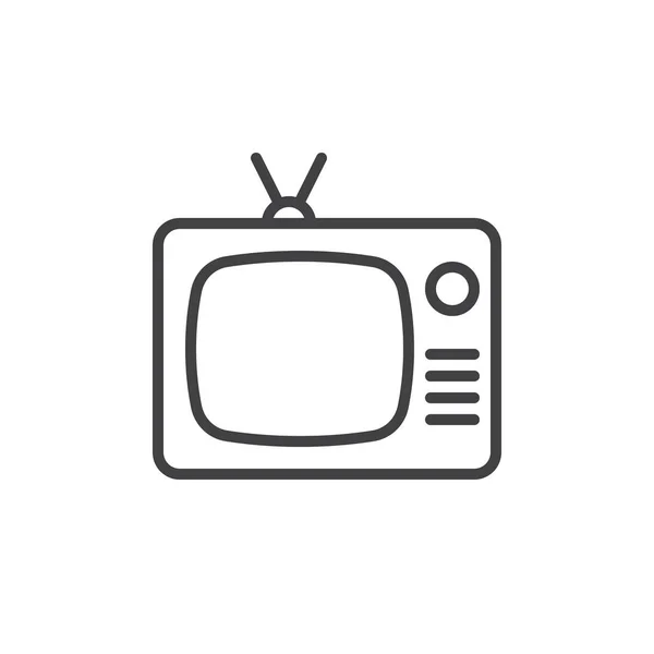 Телевізор Стара Піктограма Телевізійної Лінії Контурний Векторний Знак Піктограма Лінійного — стоковий вектор