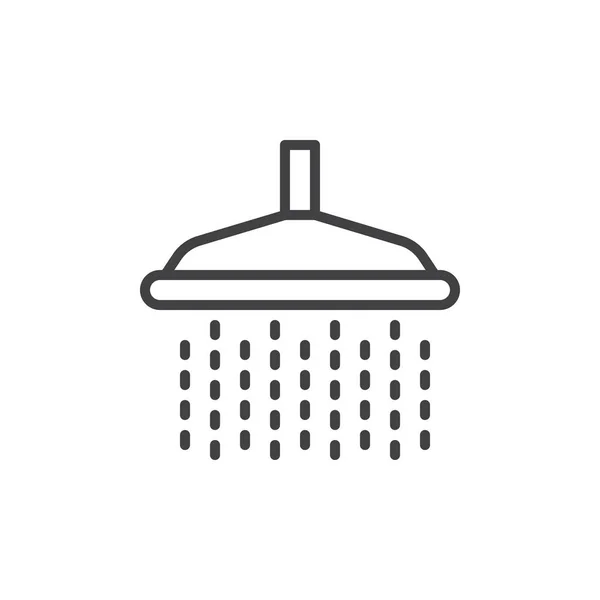Sprchové Ikona Čáry Načrtnout Vektor Znamení Lineární Styl Piktogram Izolované — Stockový vektor
