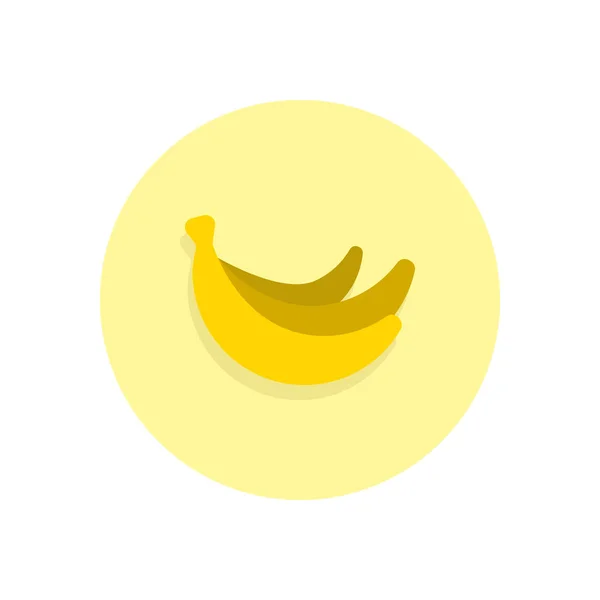 Icône Plate Banane Bouton Rond Coloré Signe Vectoriel Circulaire Illustration — Image vectorielle